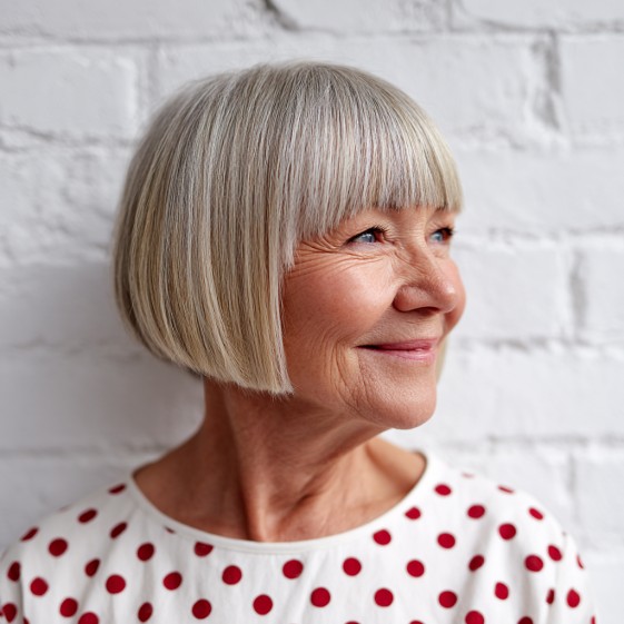 Chic Classic Bob with Blunt Bangs