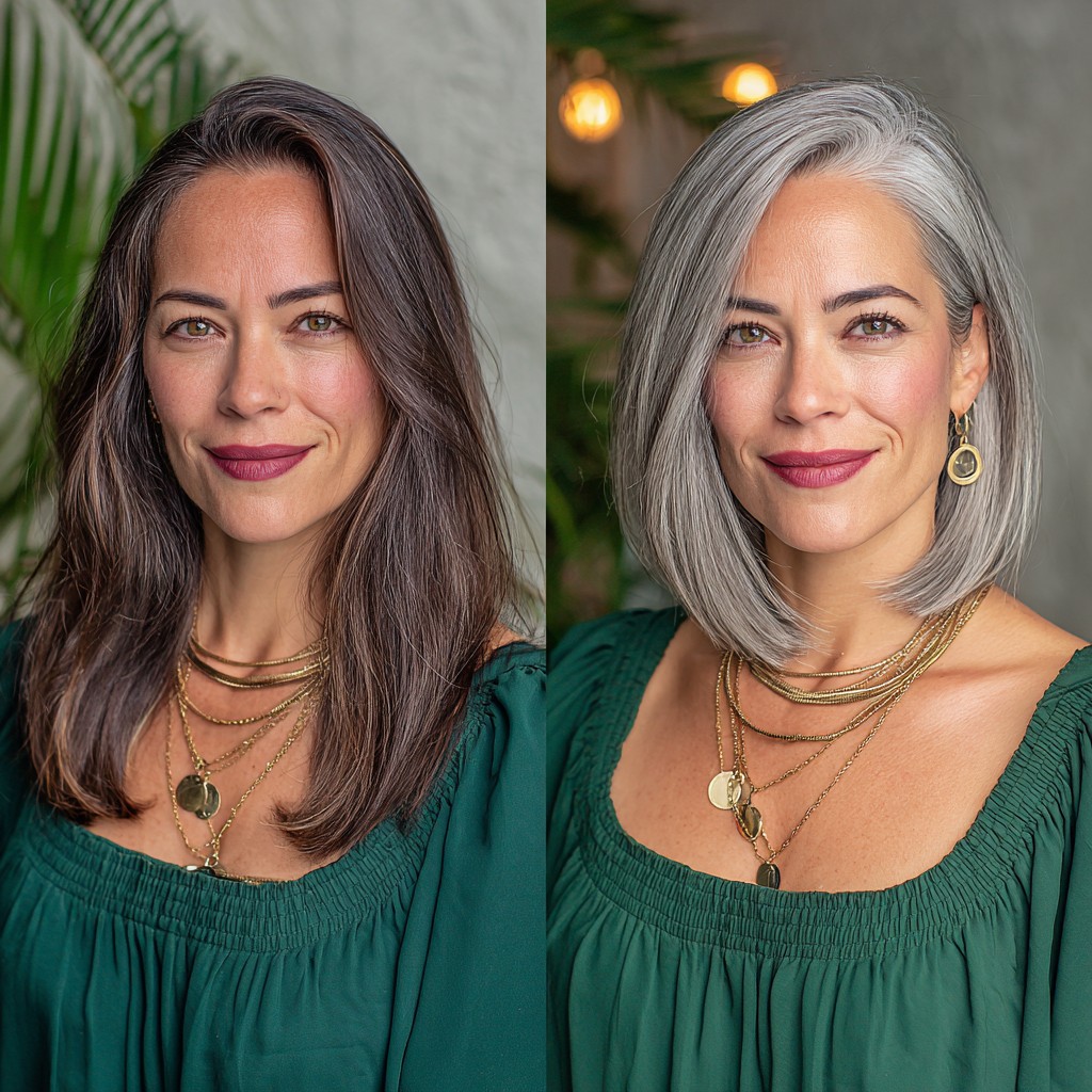 Chic Grey Bob with Soft Layers