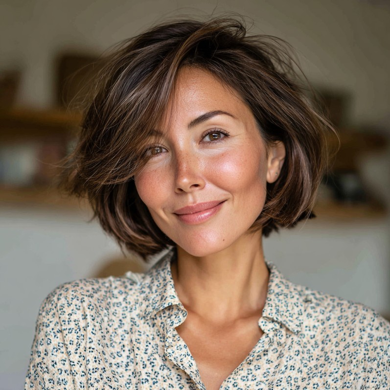 Chic Layered Bob with Subtle Volume