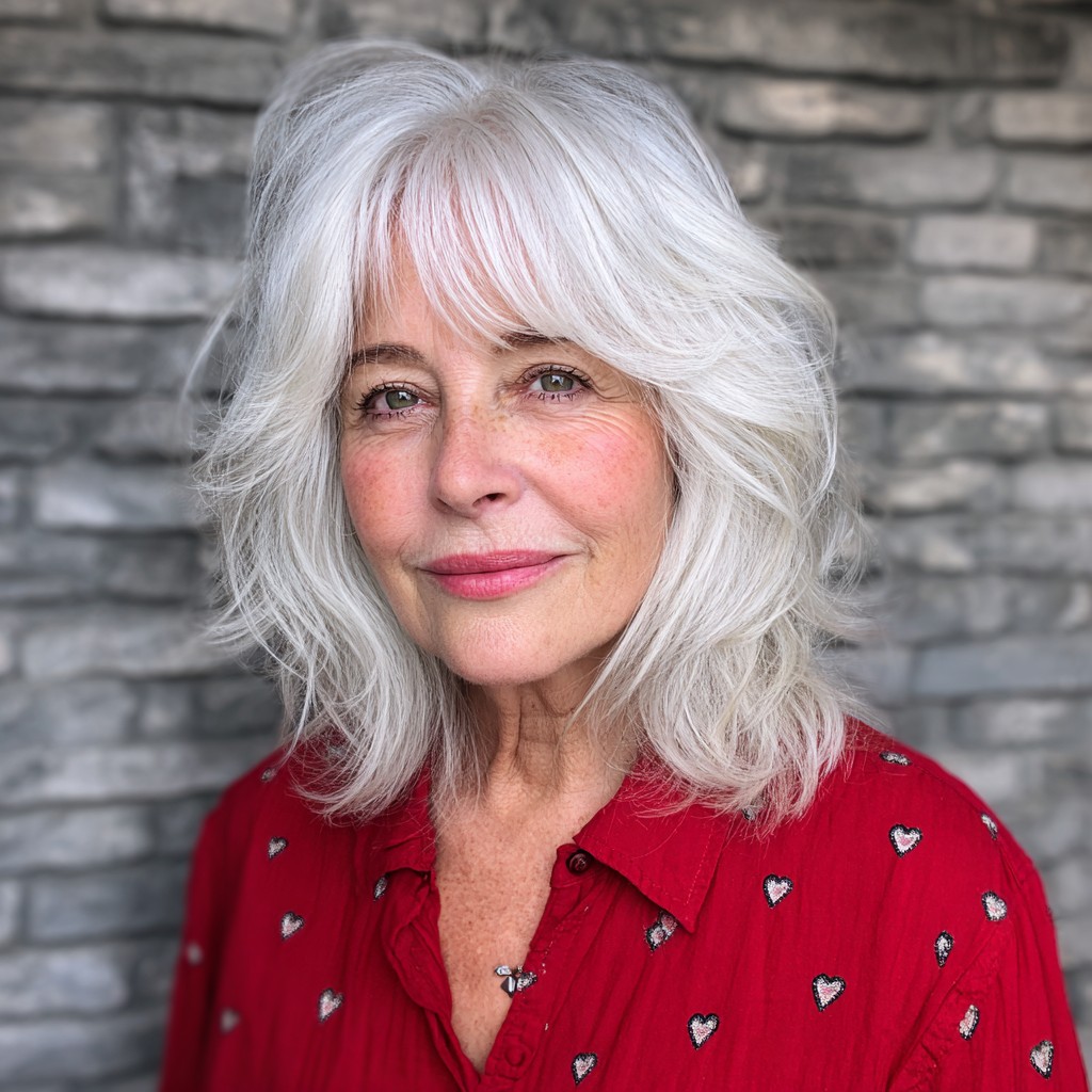 Chic Layered Shag with Soft Bangs