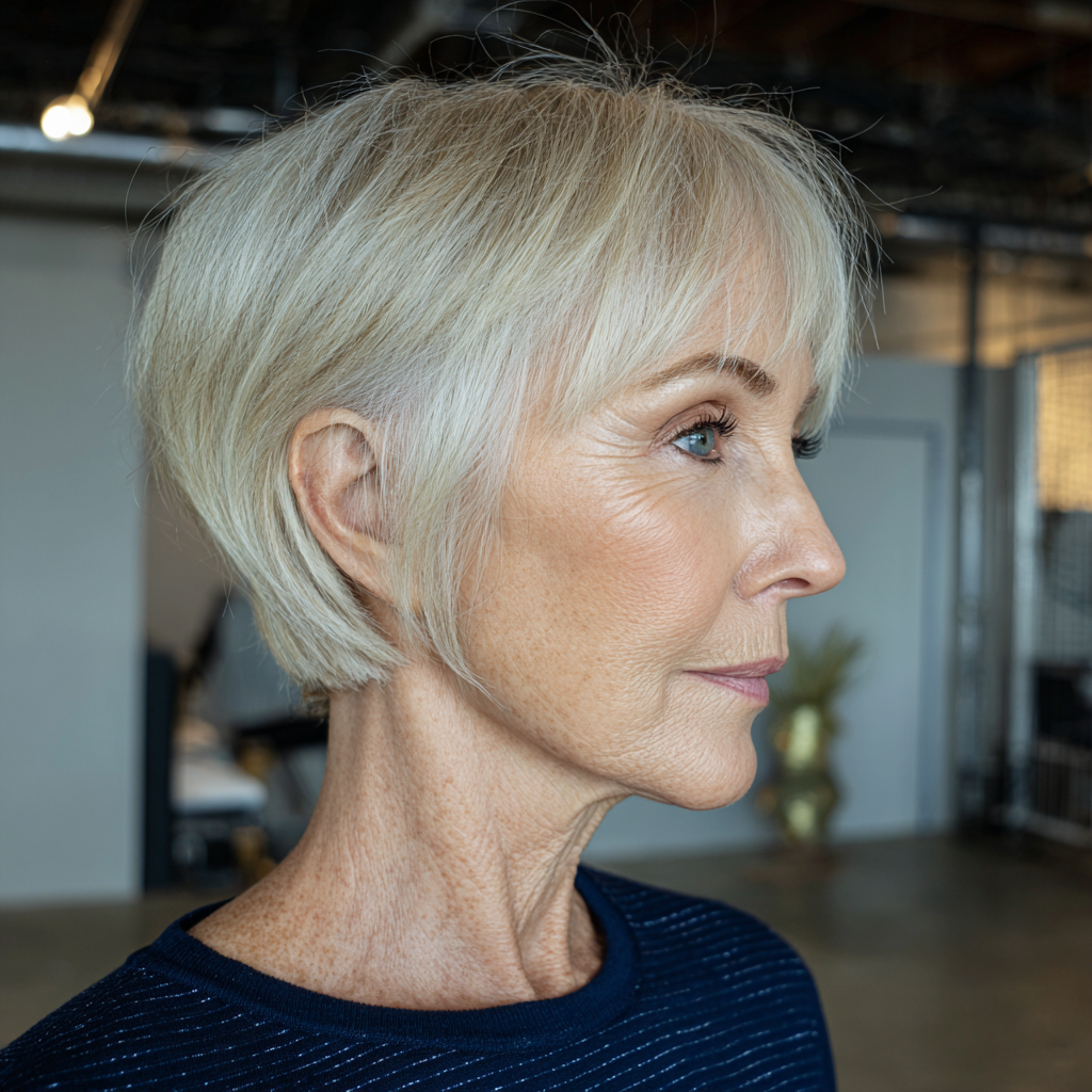 Chic Short Layered Bob with Soft Fringes