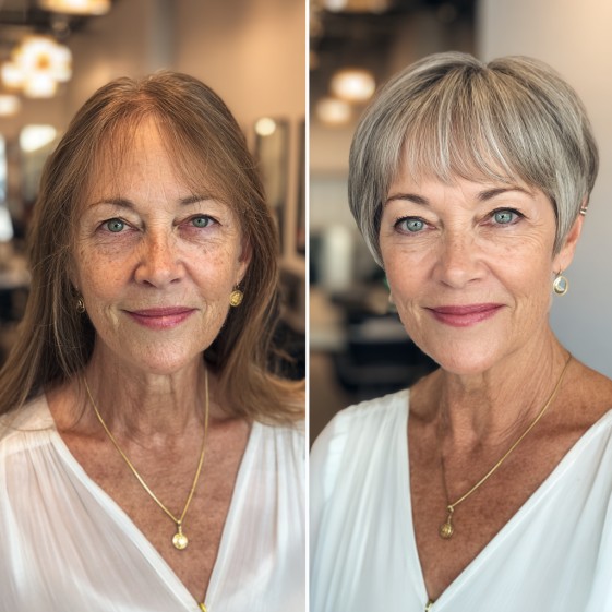 Chic Short Textured Cut with Soft Bangs