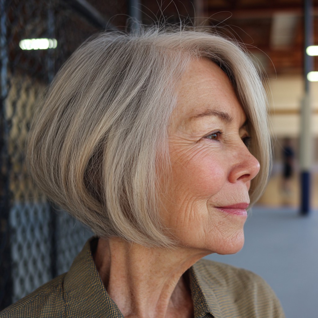 Chic Silver Bob with Subtle Texture