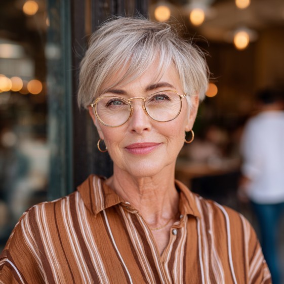 Chic Soft Textured Pixie with Subtle Highlights