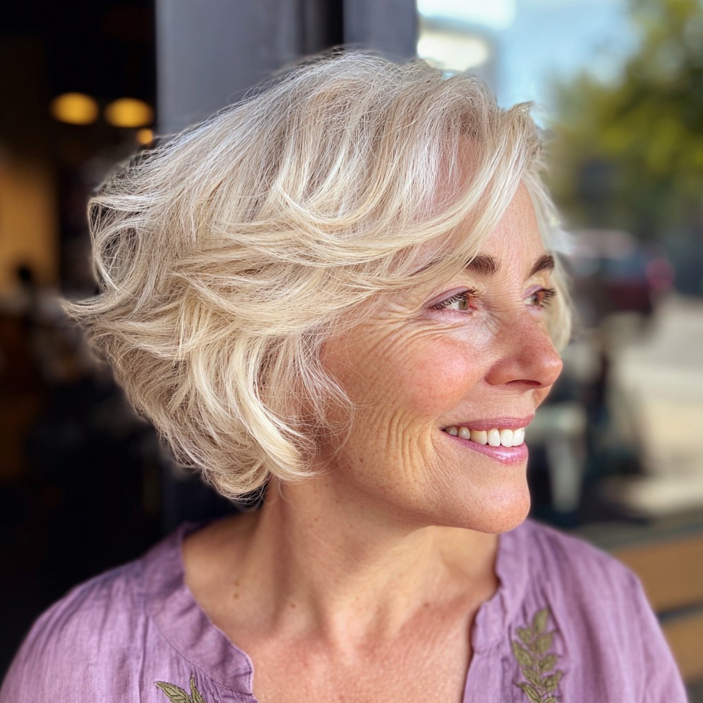 Chic Softly Textured Bob with Gentle Waves