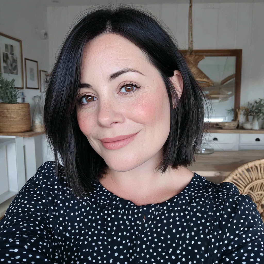 Chic Textured Black Bob with Subtle Layers