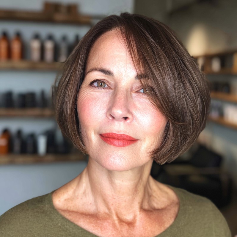 Classic Angular Bob with Soft Face-Framing Layers