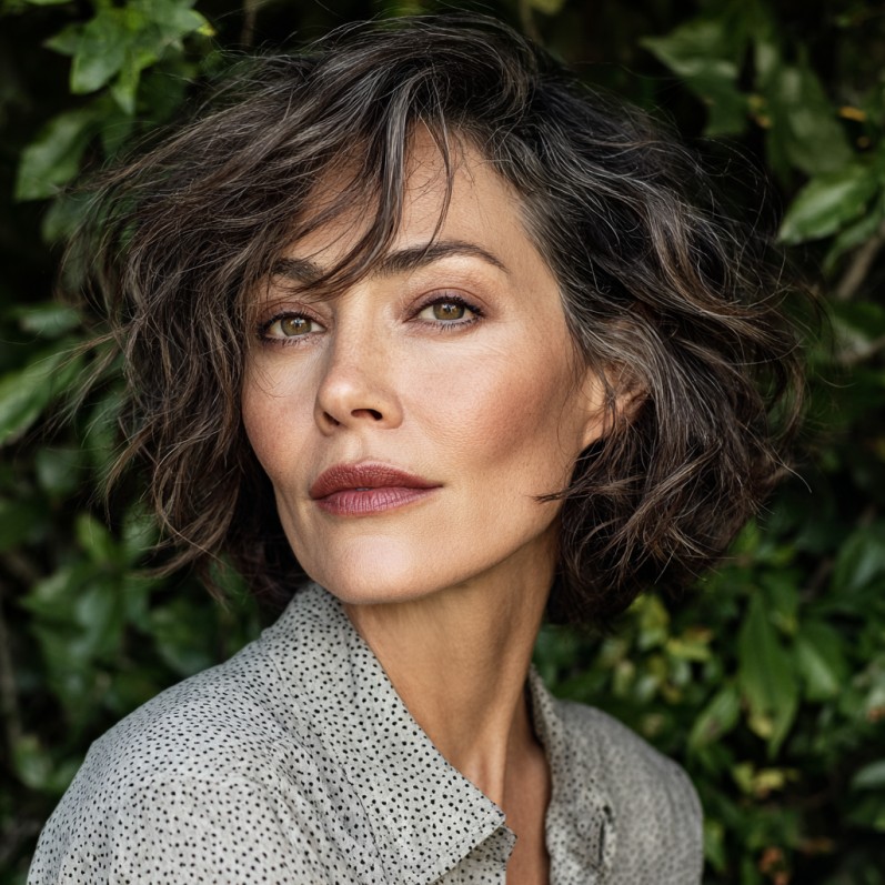 Curly Textured Bob with Soft Layers
