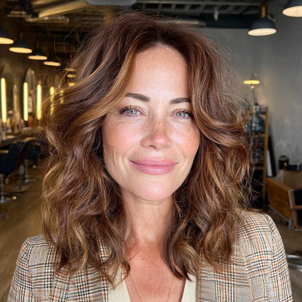 Effortlessly Voluminous Shoulder-Length Waves