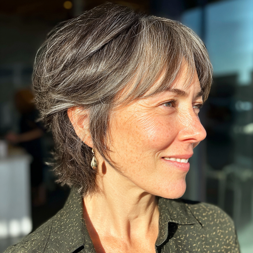 Elegant Layered Textured Cut with Subtle Highlights