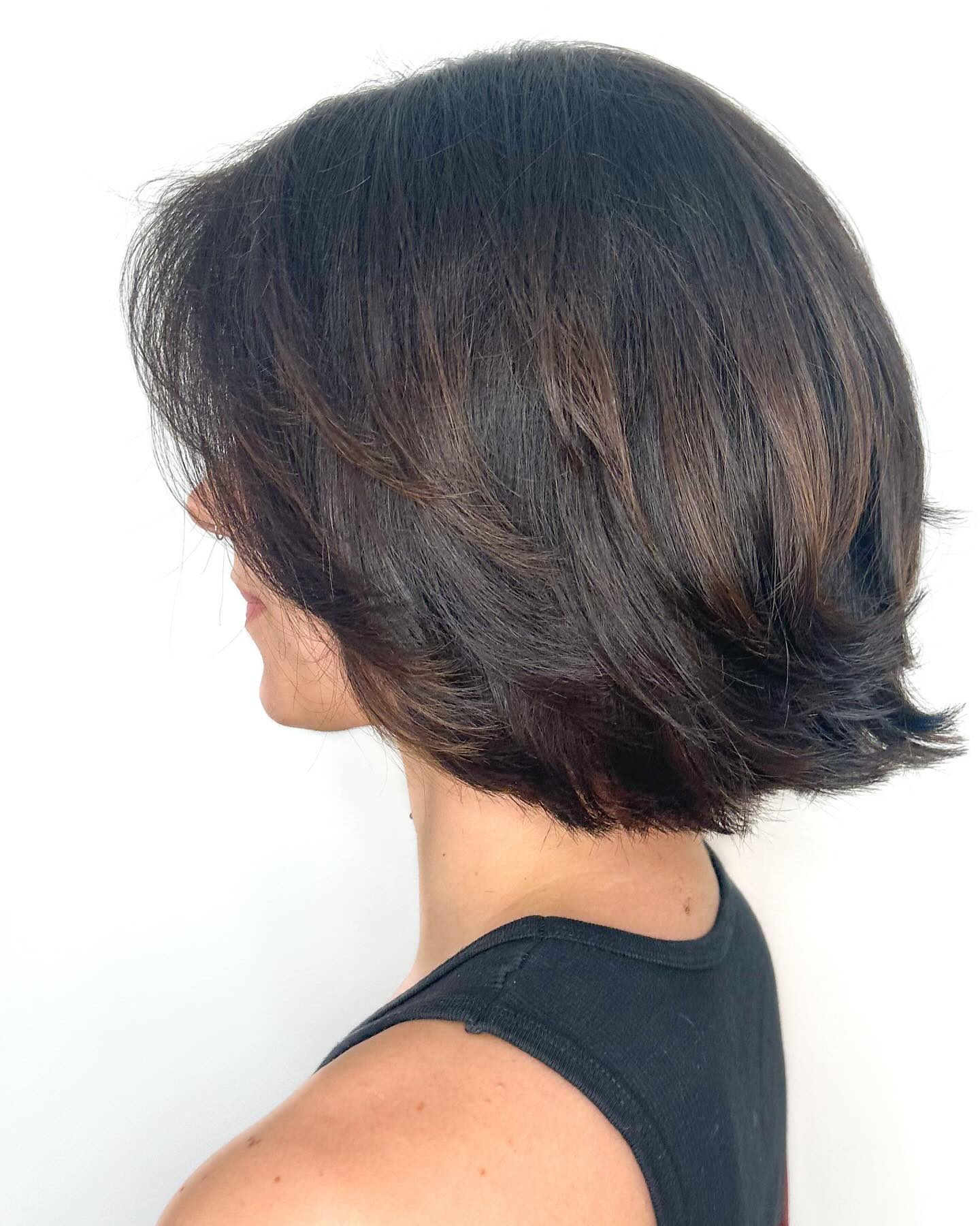 Layered Frayed Bob with Natural Movement