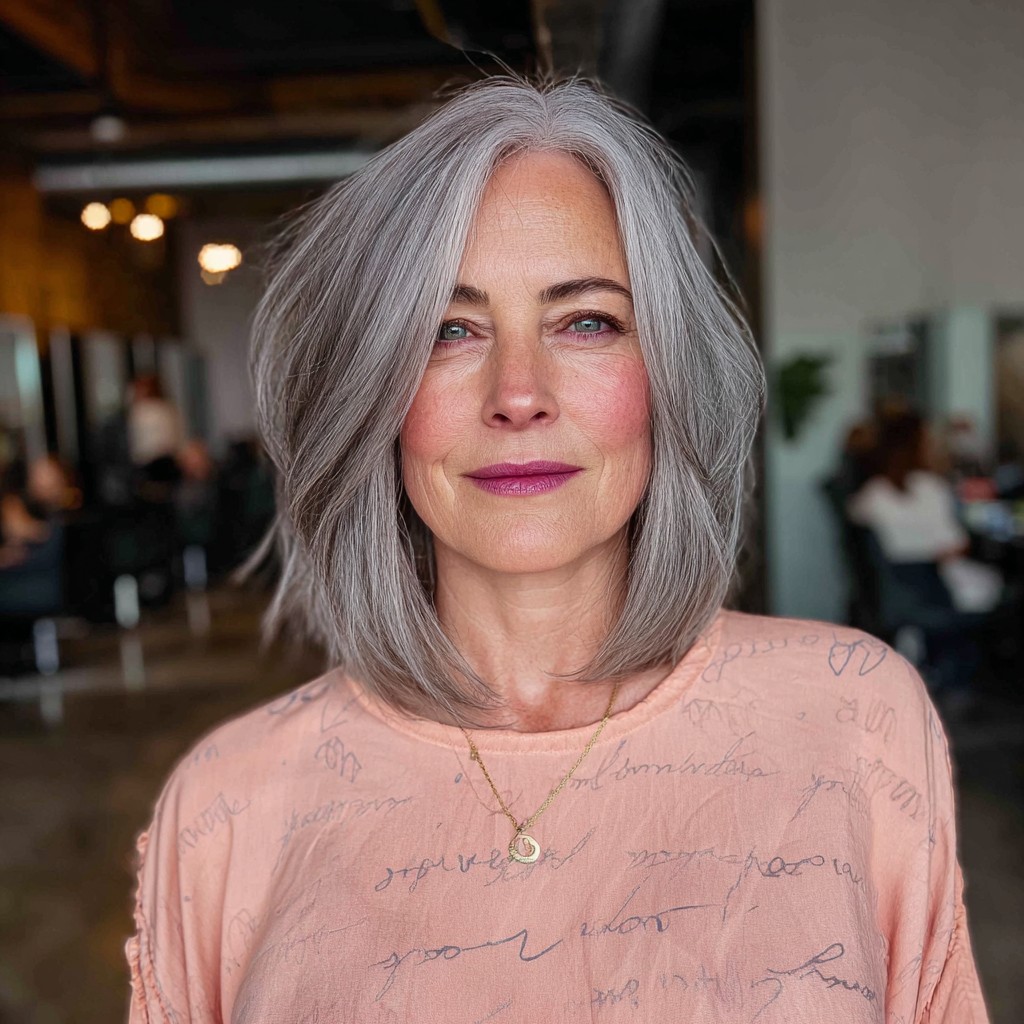 Modern Gray Blunt Cut with Subtle Textured Layers