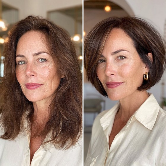 Modern Textured Inverted Bob with Soft Layers