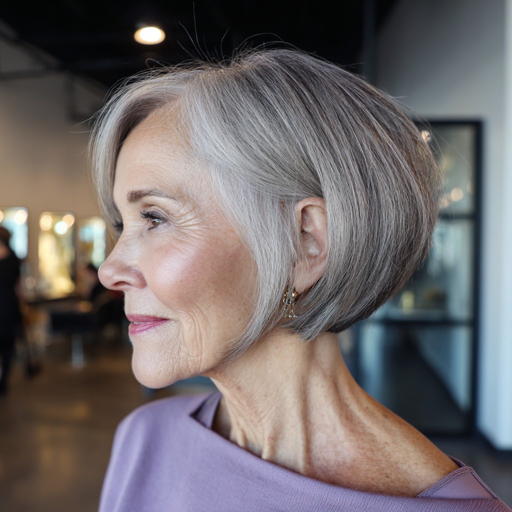 Polished Silver Bob with Subtle Textured Layers