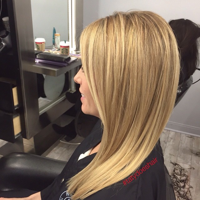 Sleek Long Blonde Cut with Subtle Layering