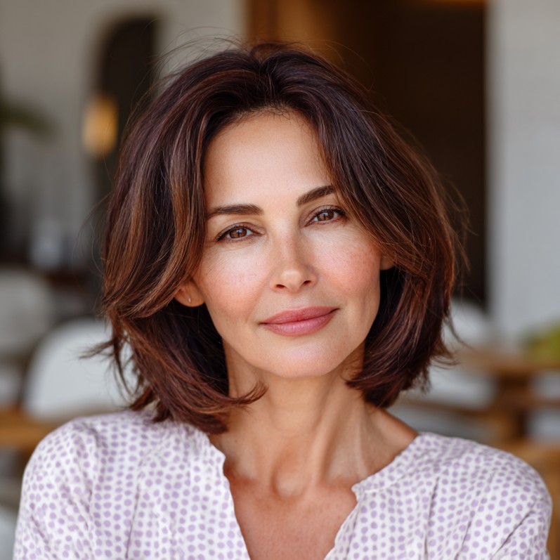 Soft Layered Bob with Natural Movement