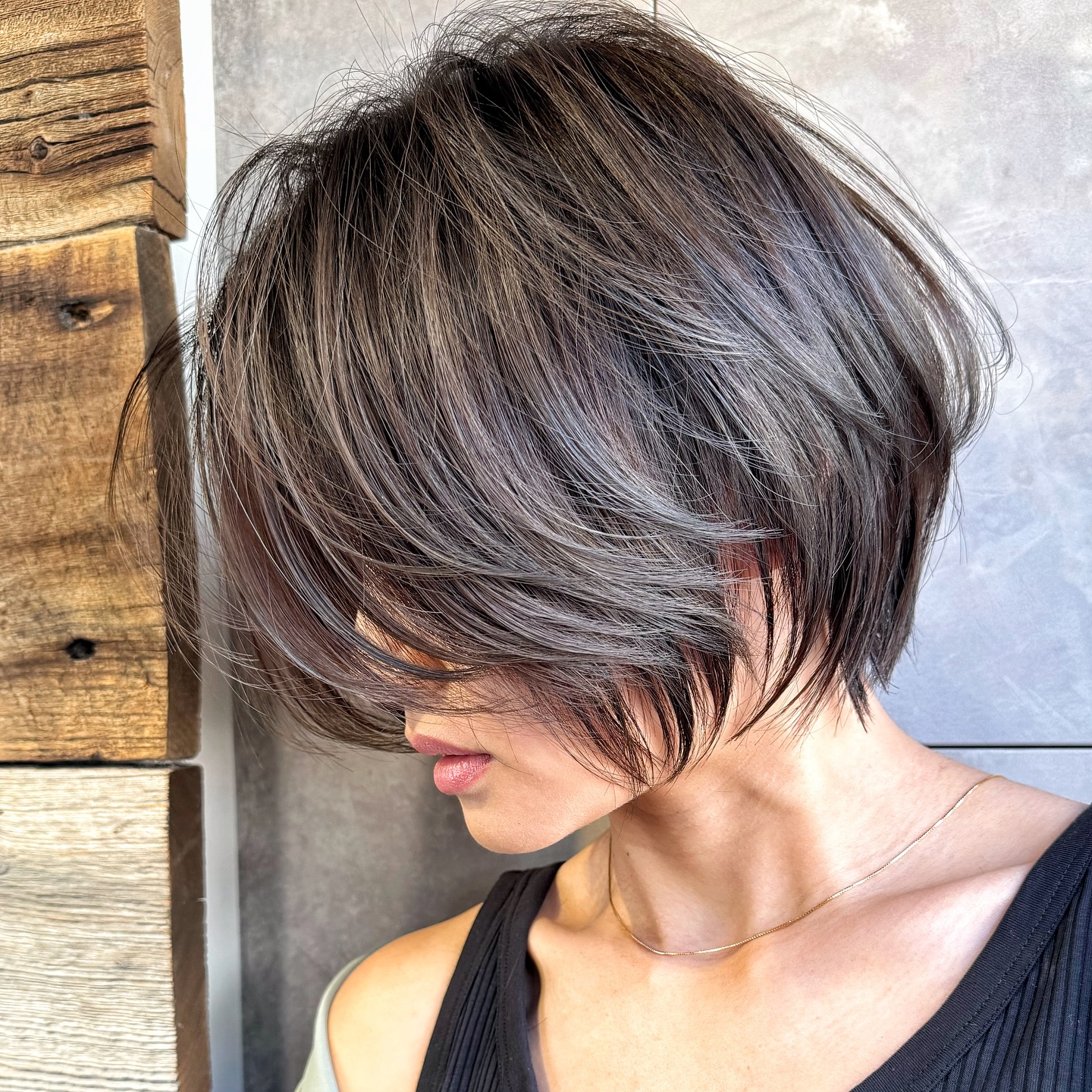 Softly Frayed Layered Bob with Subtle Movement