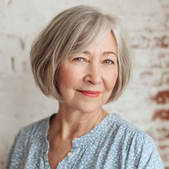 Softly Layered Ashy Bob with Gentle Movement