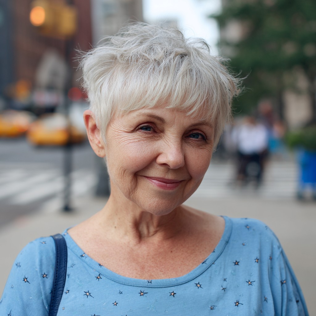Softly Textured Side-Parted Pixie with Delicate Volume