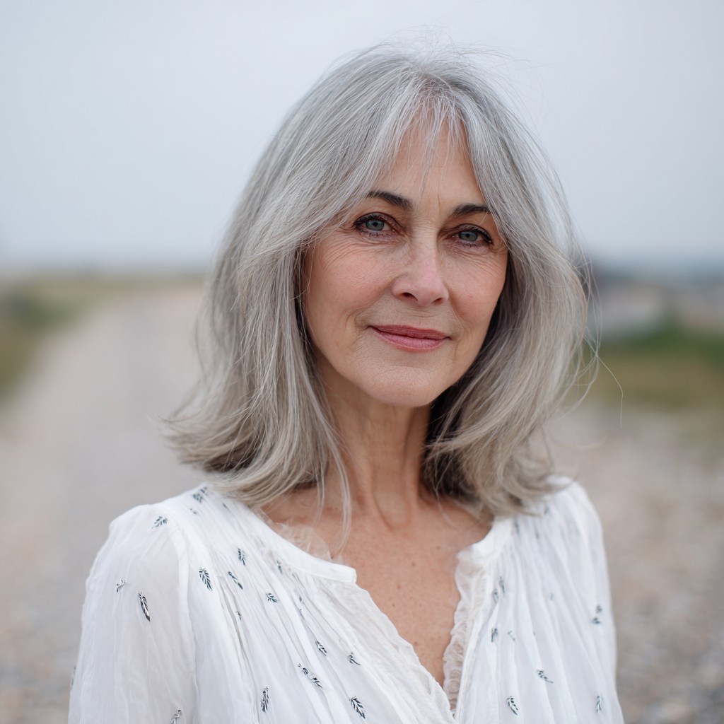 Softly Textured Silver Cut with Subtle Layers