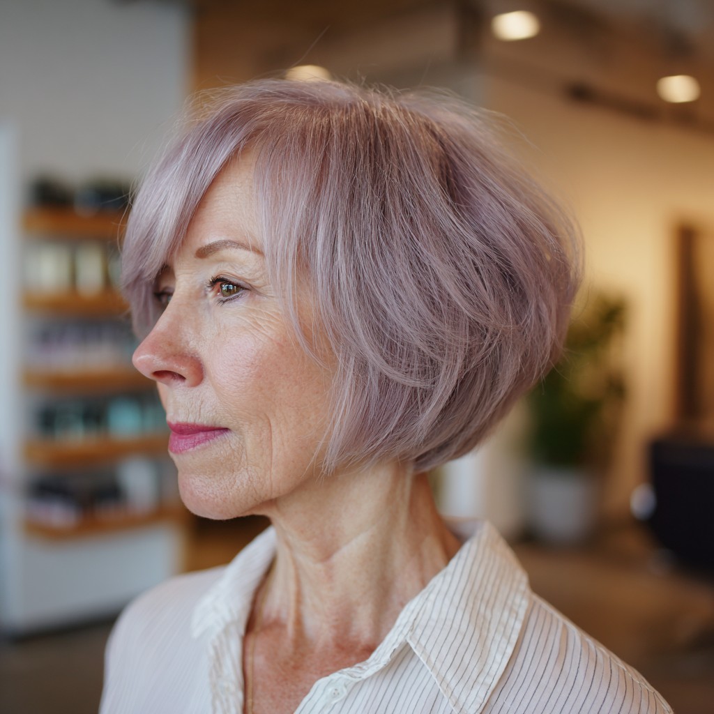 Stylish Lavender Textured Bob with Soft Layers