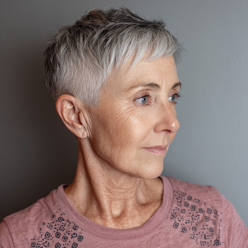 Stylish Textured Pixie Cut with Side Part