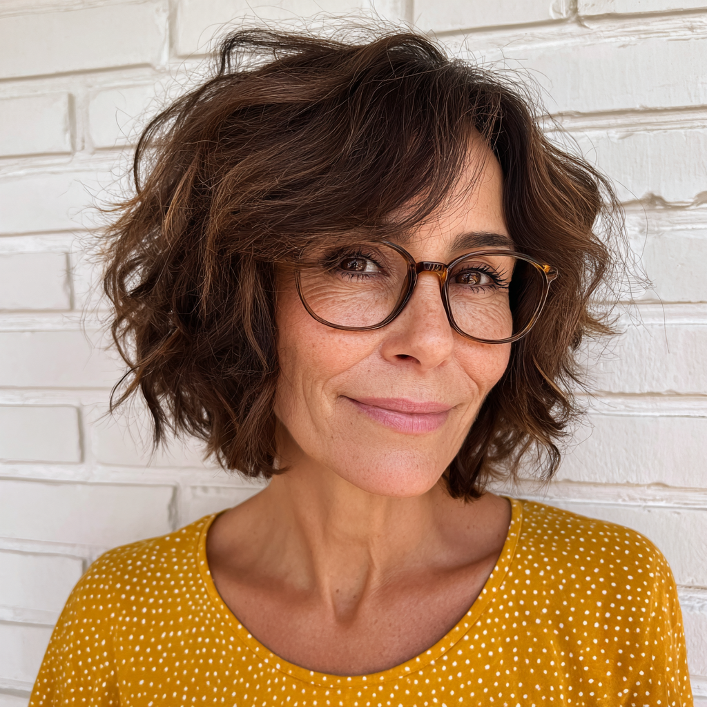 Textured Curly Bob with Soft Layers