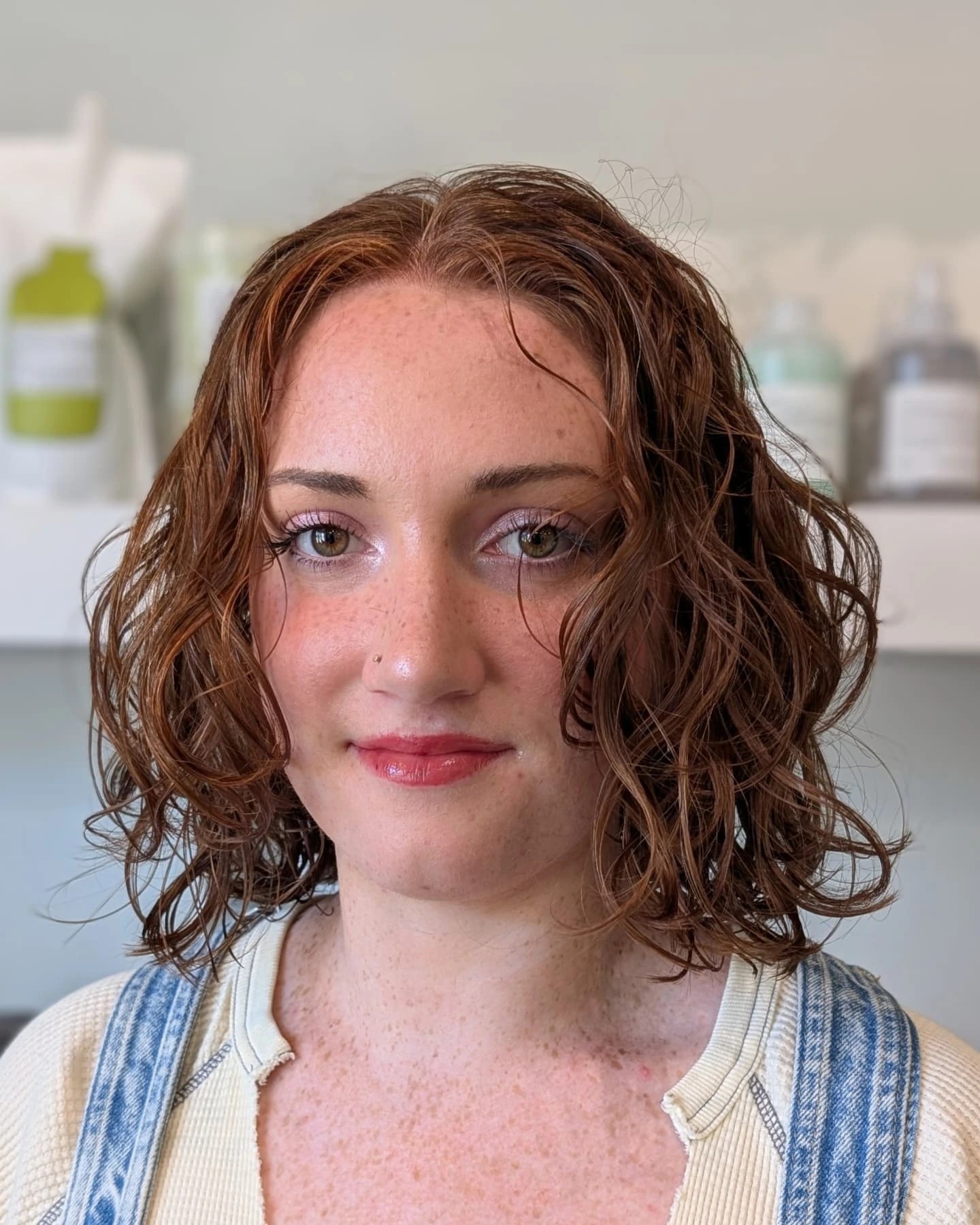 Textured Frayed Bob with Defined Curls