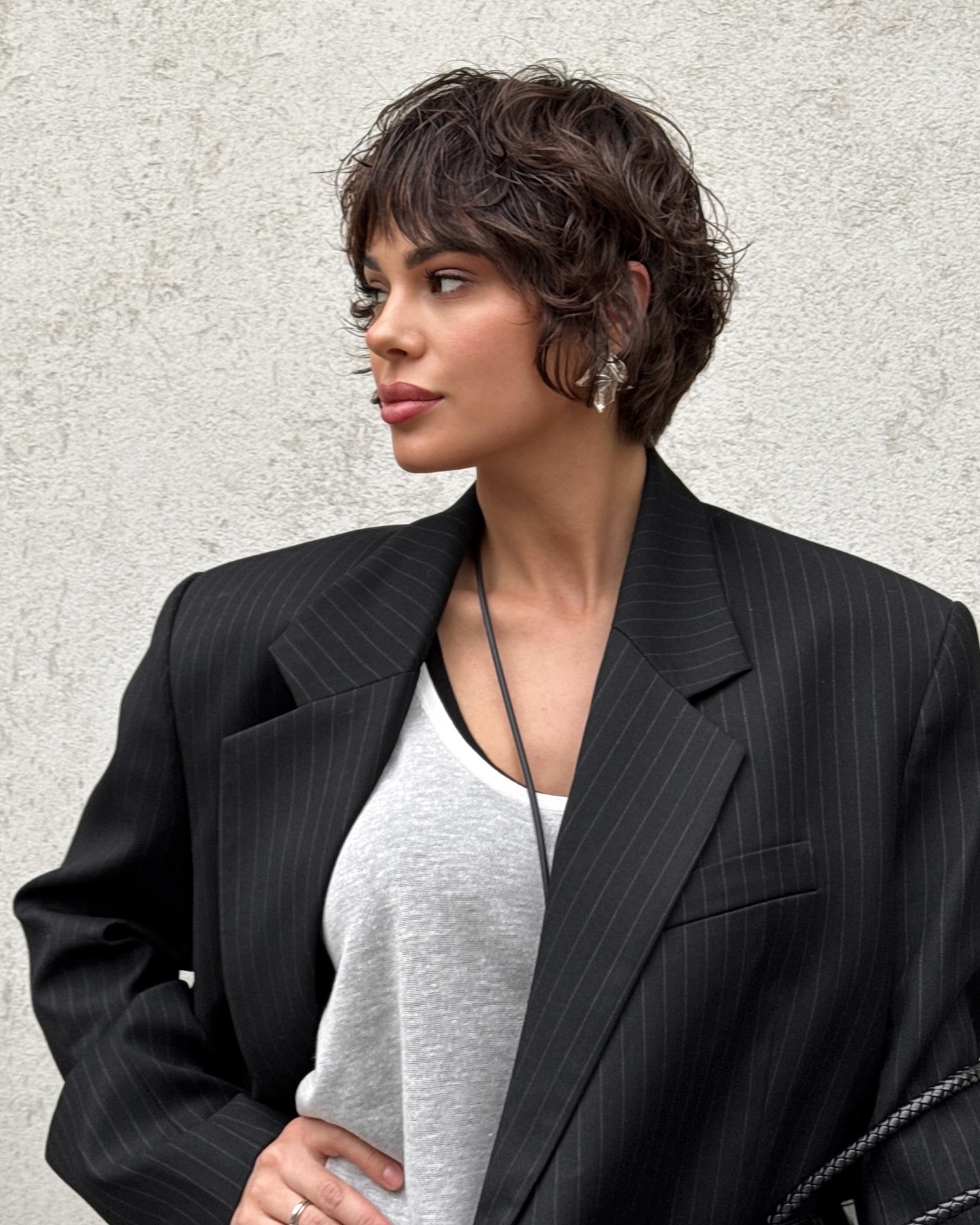 Textured Frayed Bob with Playful Volume