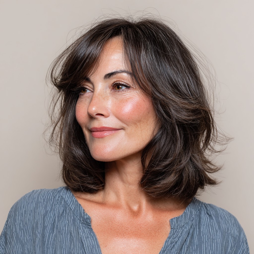 Textured Mid-Length Bob with Subtle Layers