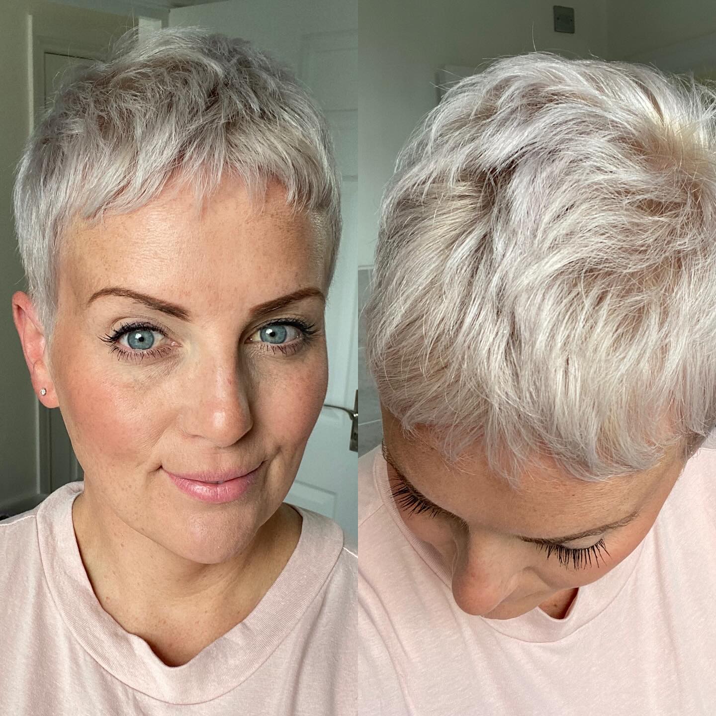 Textured Platinum Pixie with Soft Edges