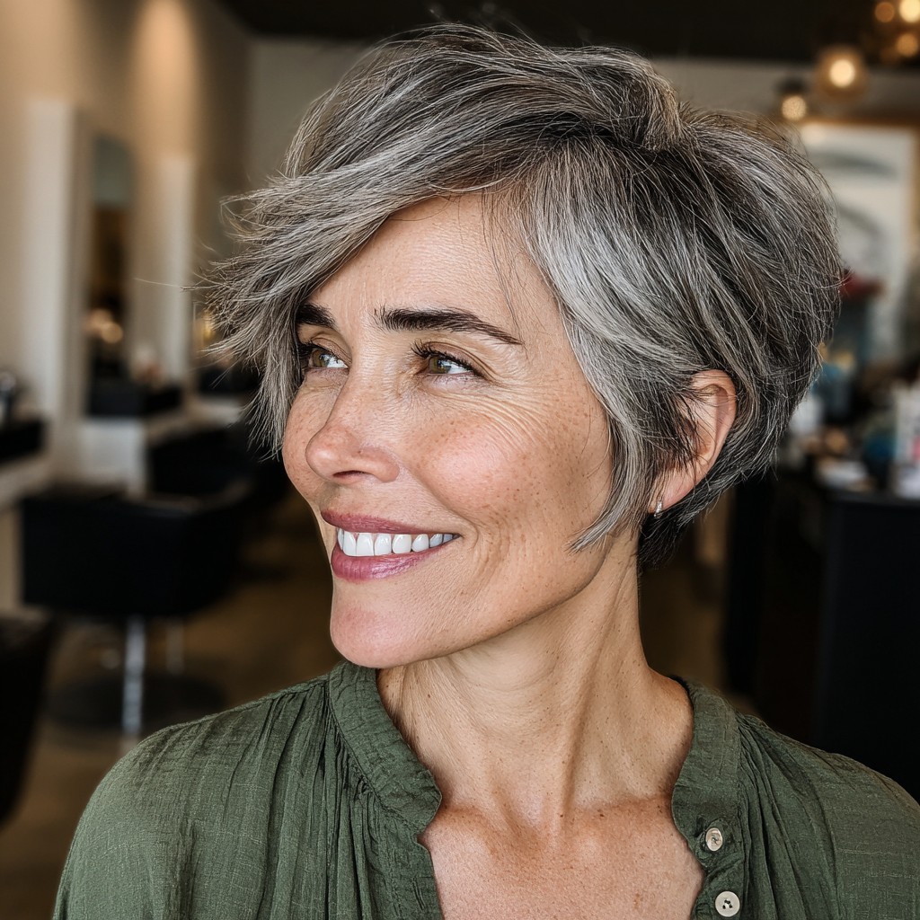 Textured Short Pixie Cut with Subtle Volume