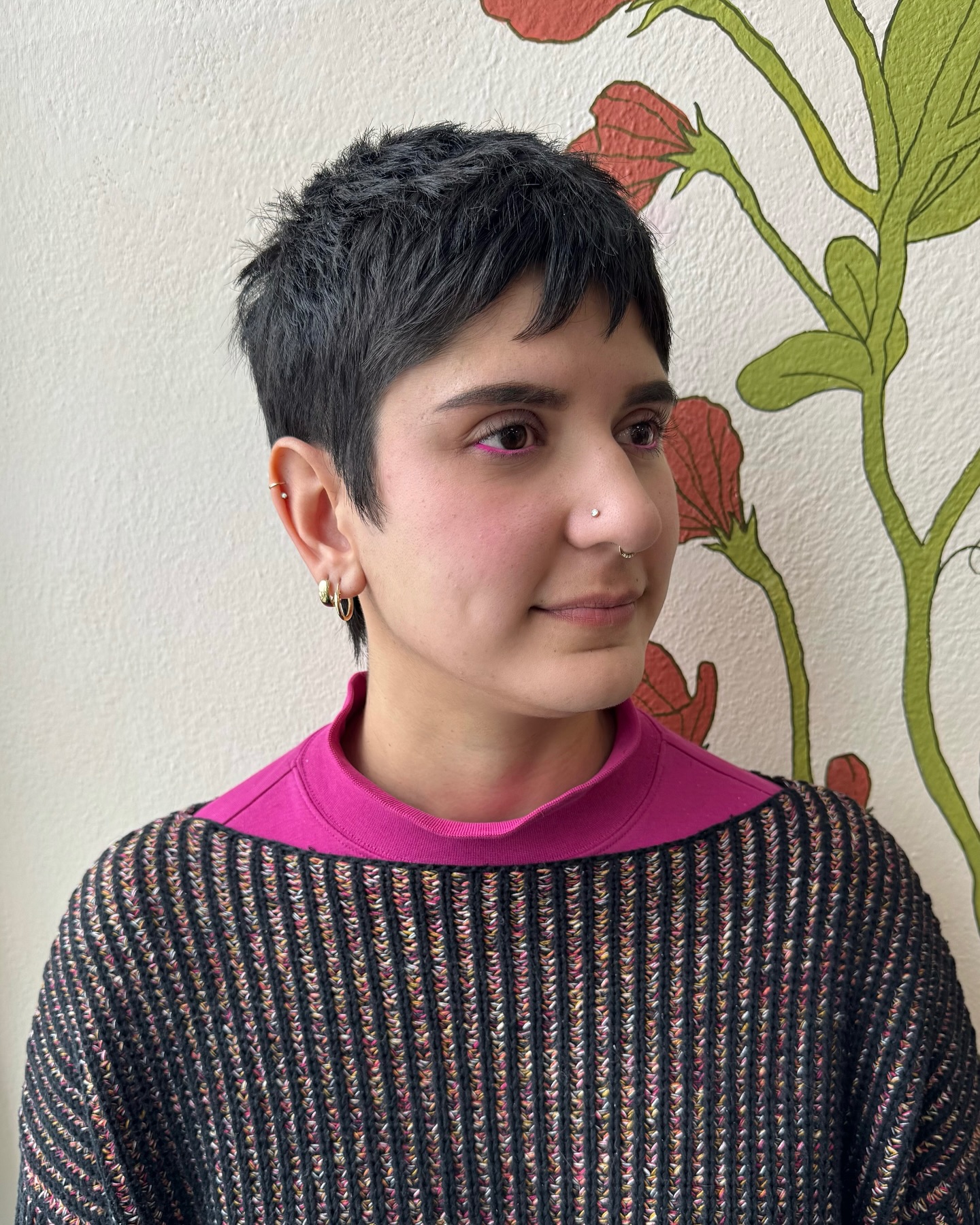 Textured Short Pixie with Bold Fringe