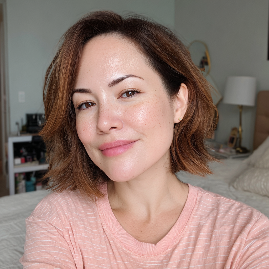 Textured Warm Brown Bob with Soft Movement