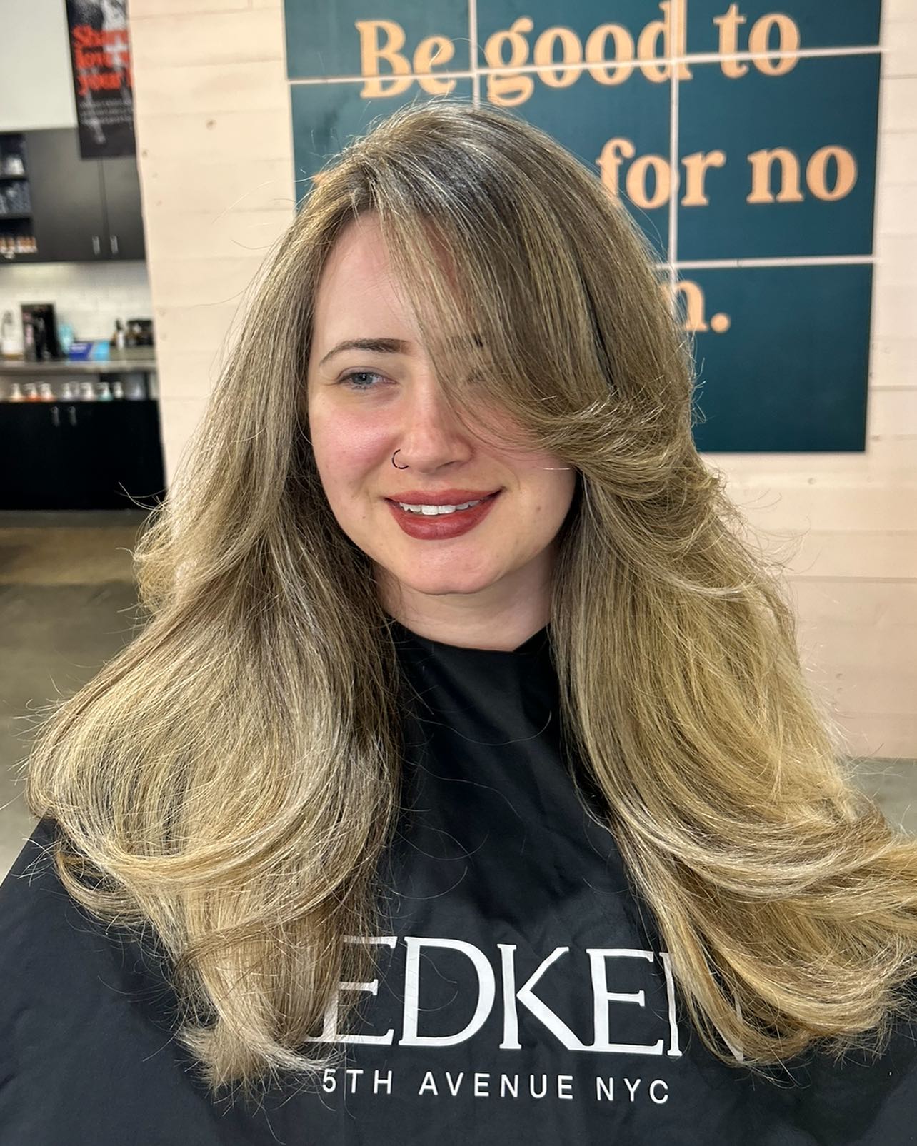Voluminous Layered Blonde Cut with Soft Dimension