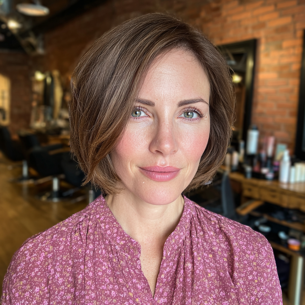 Chic Layered Bob with Subtle Highlights
