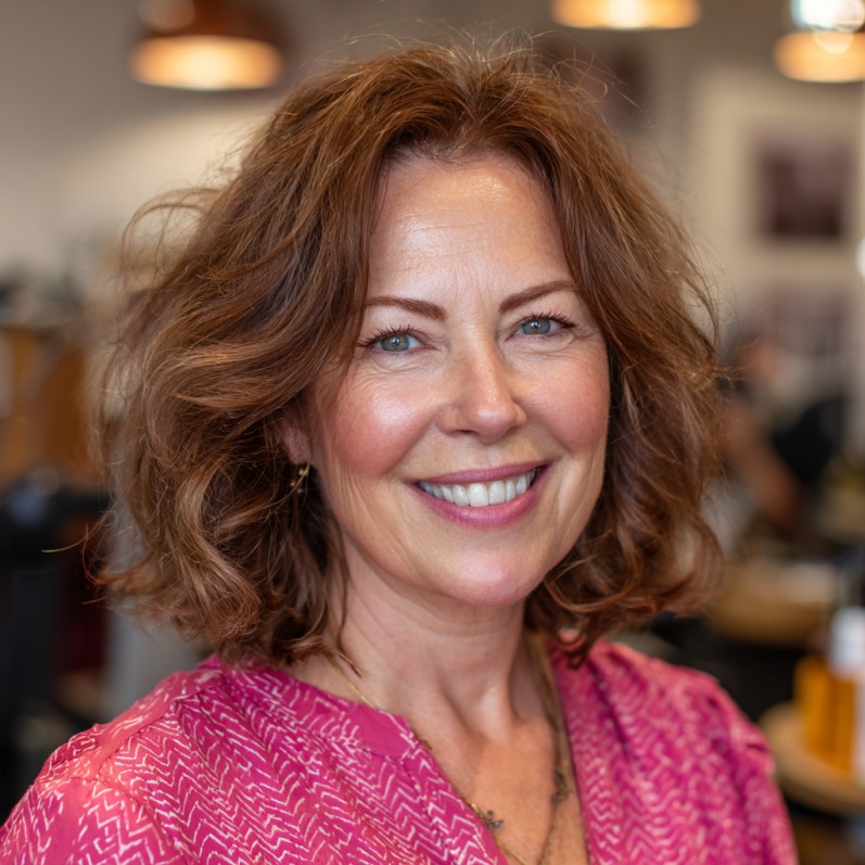 Chic Layered Curly Bob with Soft Volume