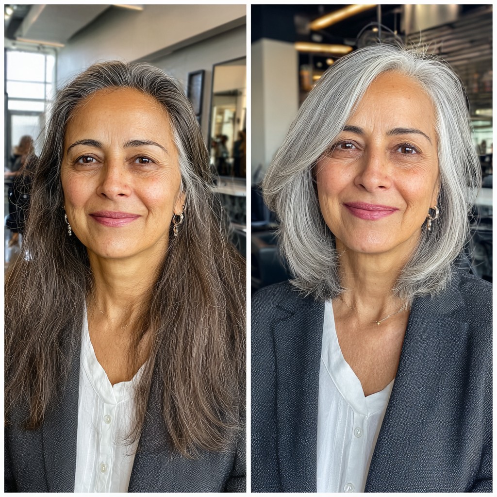 Chic Silver Layered Bob with Subtle Texture