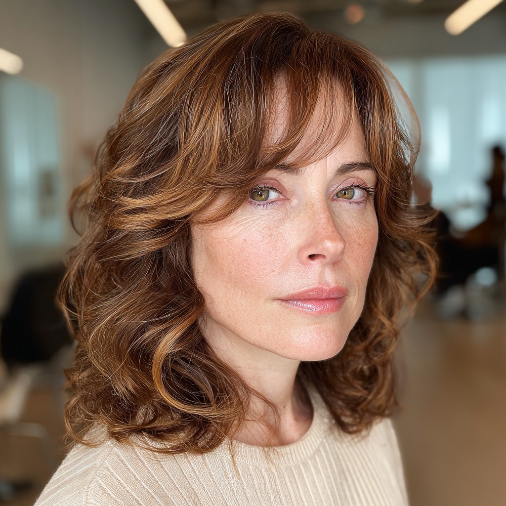 Chic Textured Lob with Soft Waves