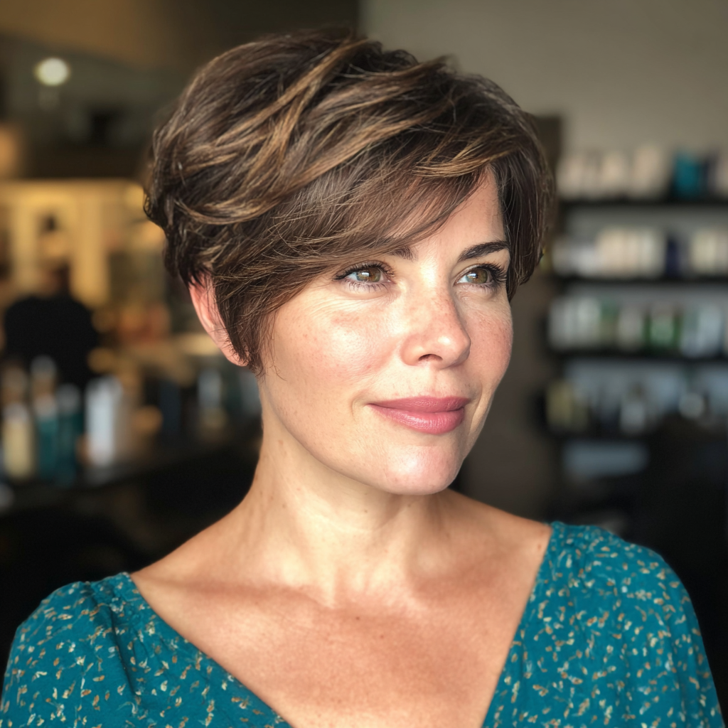 Chic Textured Pixie Cut with Subtle Highlights