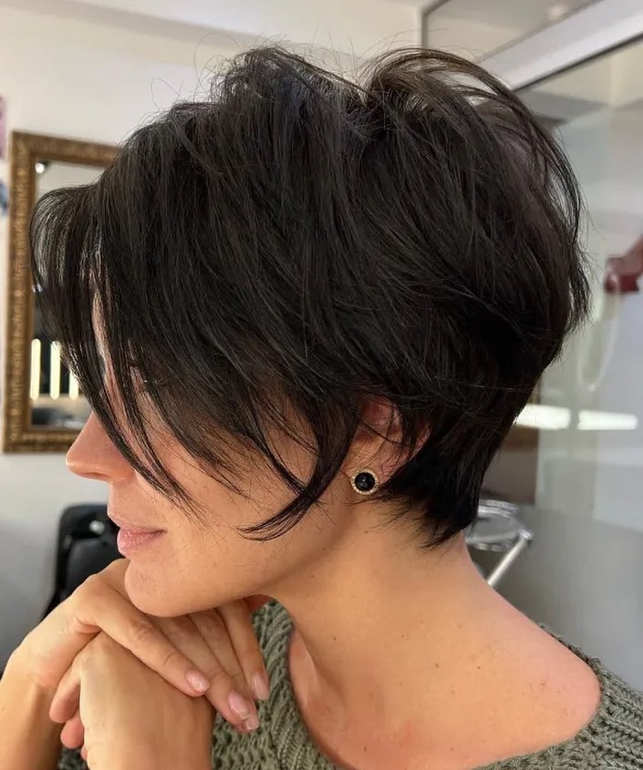 chic textured pixie cut with subtle layers