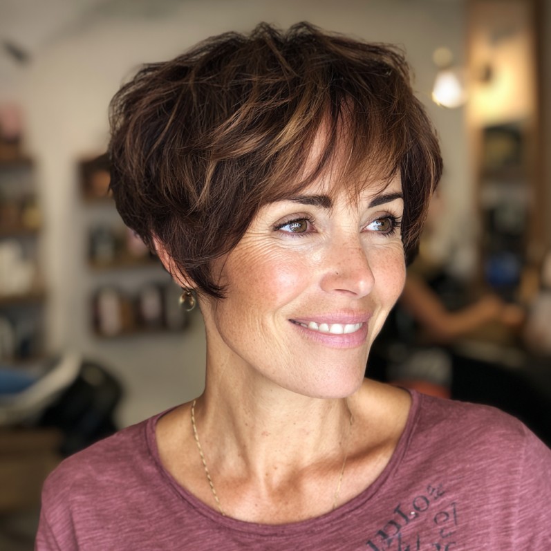 Dynamic Textured Pixie Bob with Lively Highlights