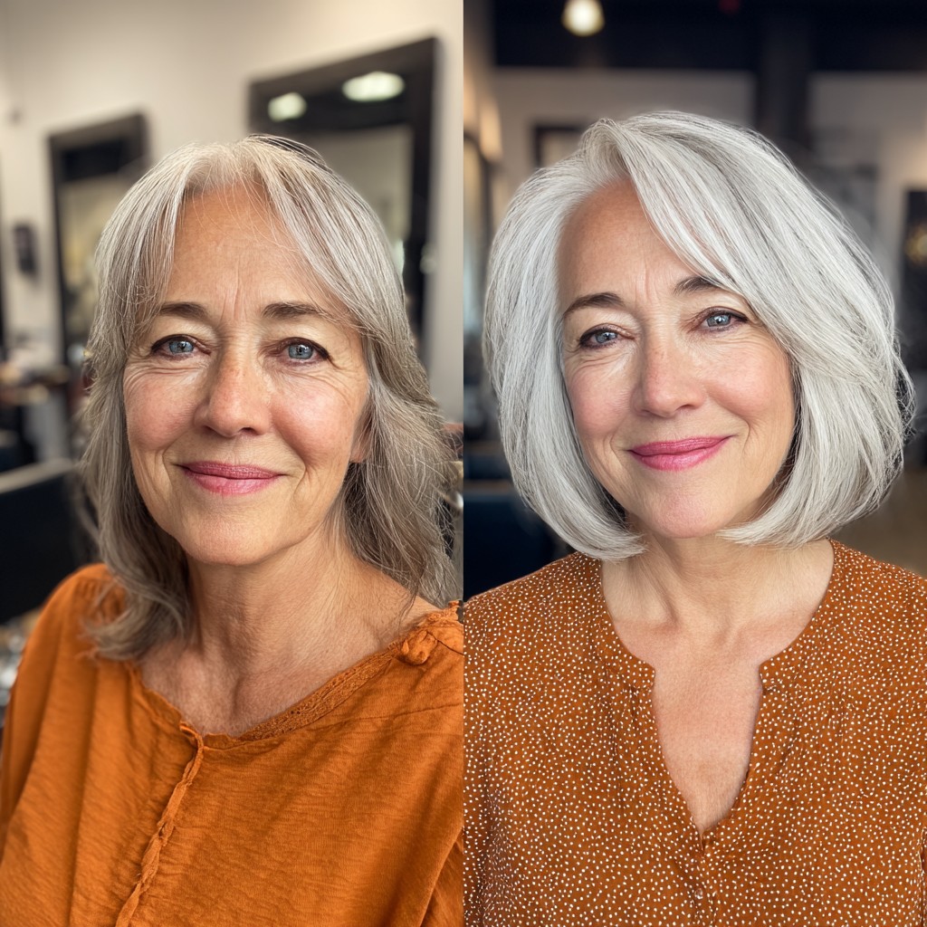 Elegant Layered Bob with Subtle Bangs