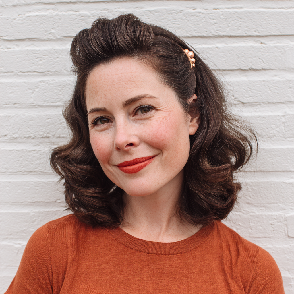 Elegant Retro Curly Lob with Volume