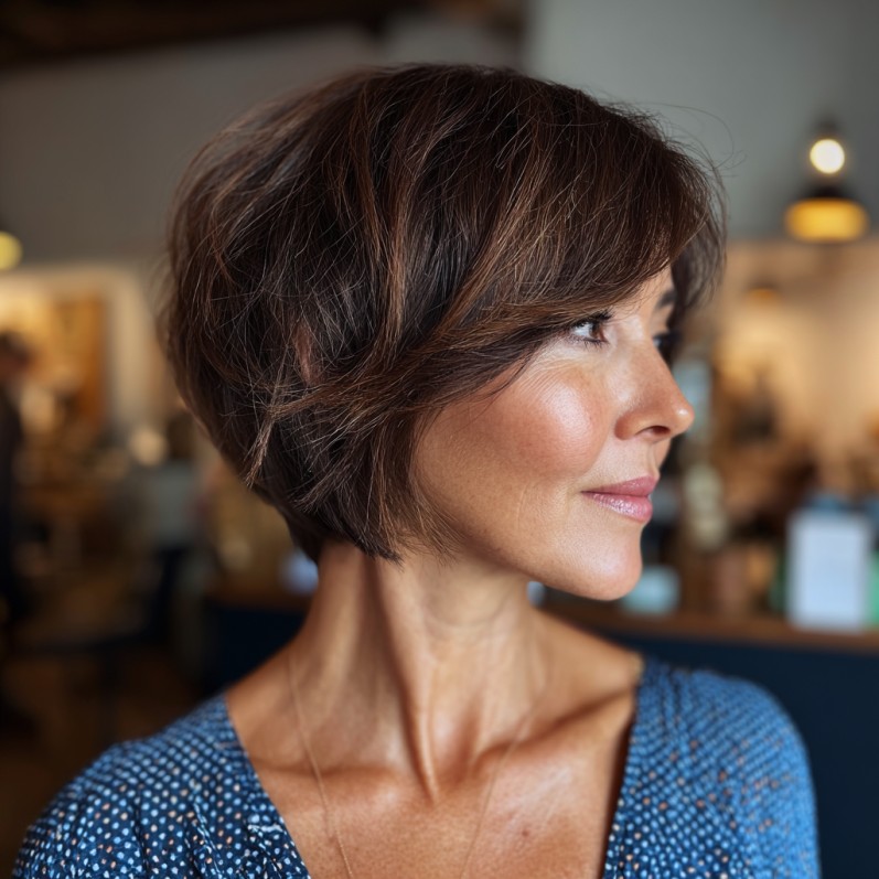 Elegant Textured Medium Pixie Bob with Subtle Layers