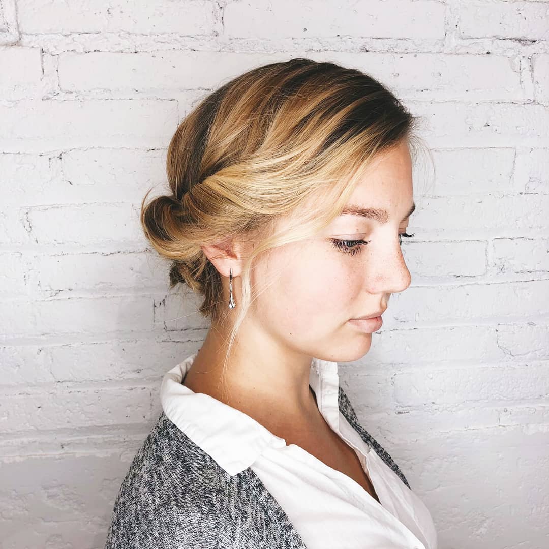 Elegant Twisted Updo with Soft Waves