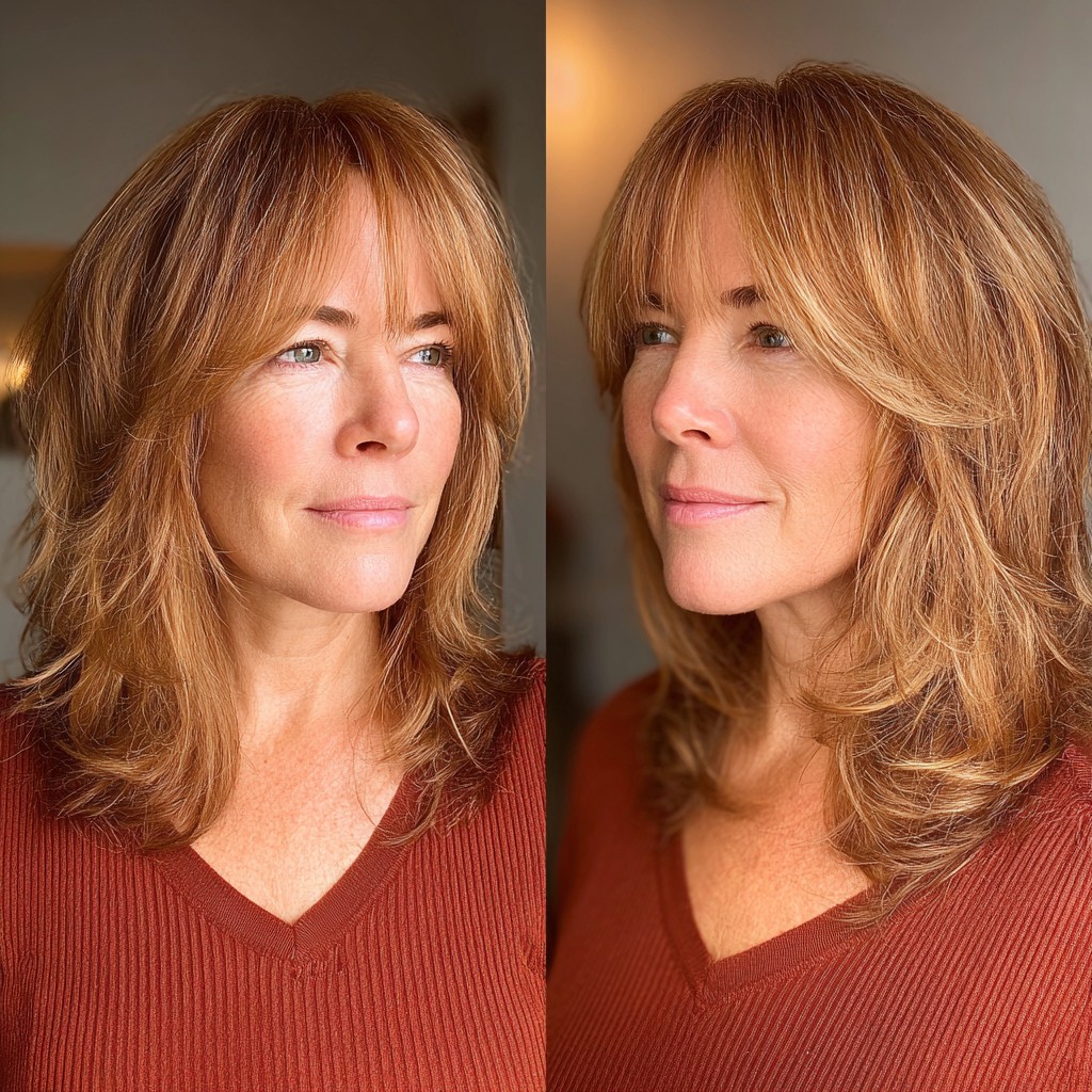 Layered Lob with Soft Front Bangs and Gentle Texture