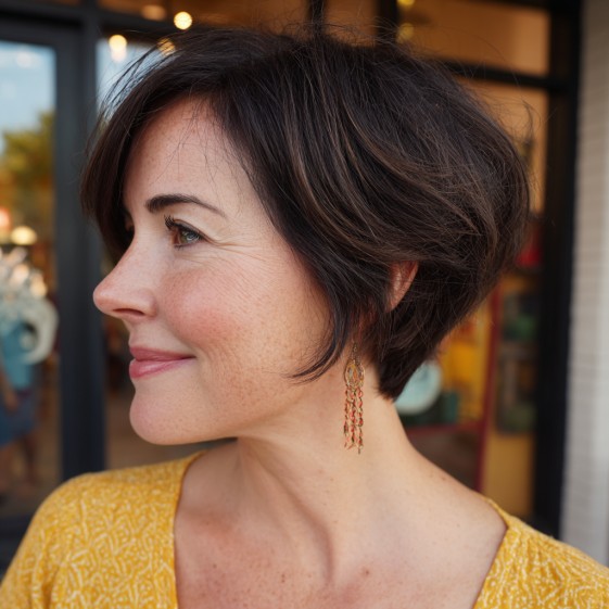 Modern Curved Pixie Bob with Soft Layers