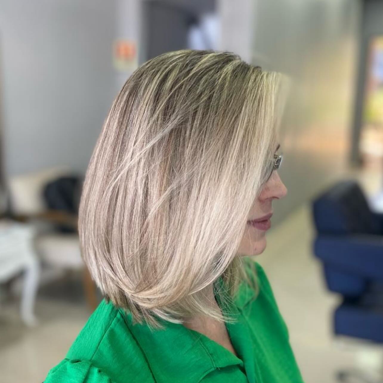Modern Sleek Lob with Subtle Layers