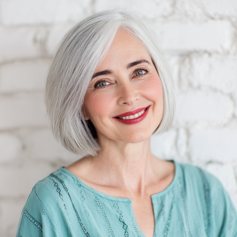 Modern Textured Silver Bob with Subtle Movement